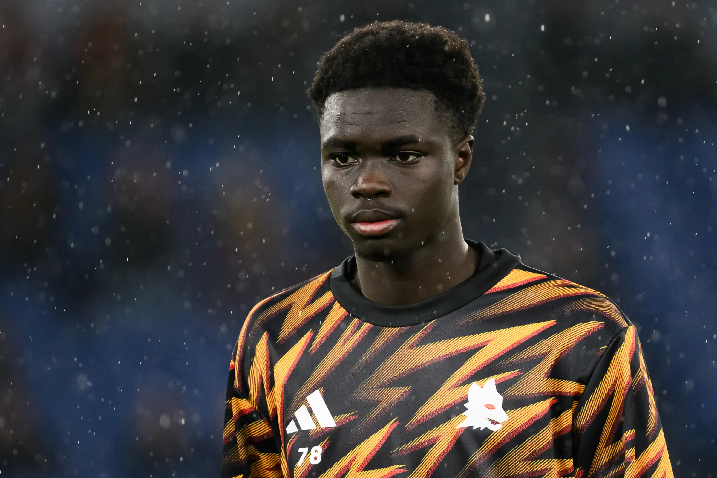 Robinio Vaz of AS Roma warms up during the Serie A 2025/2026 football match between AS Roma and AC Milan at Stadio Olimpico. Rome (Italy), January 25th, 2026 (Photo by Elianton/Mondadori Portfolio via Getty Images)