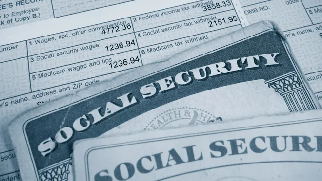 Social Security cards and W-2 form