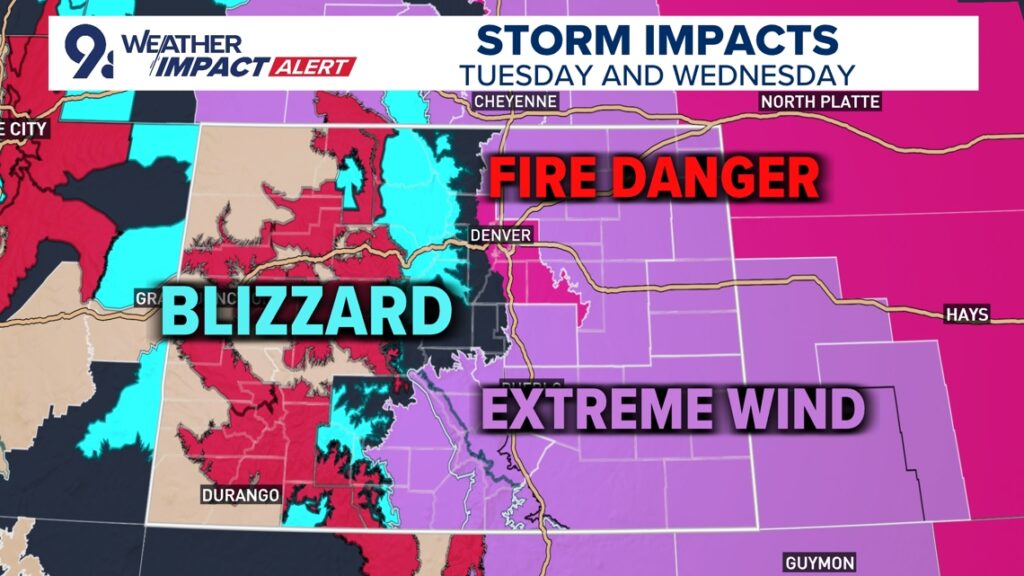 Weather Impact Alert: Blizzards and high winds challenge Colorado travel Tuesday