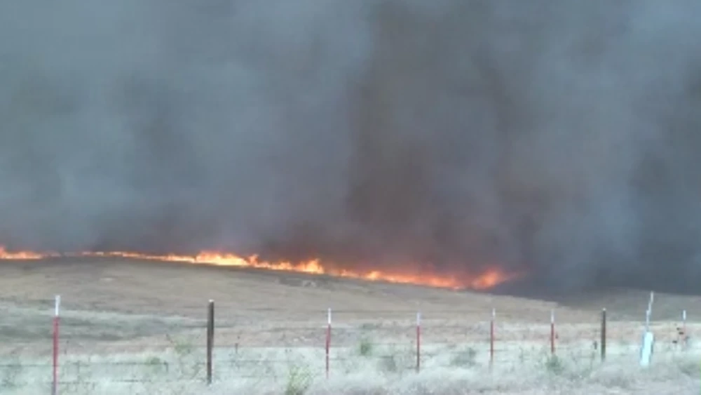 A fire burns portions of Beaver and Harper Counties in Oklahoma.