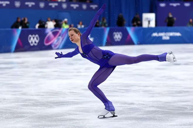 Lorine Schild of France performs during the Women's singles figure skating short program on Feb. 17, 2026.