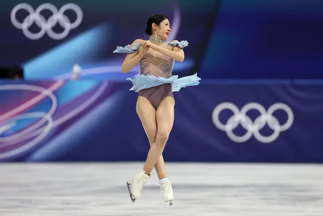 Haein Lee of Team Republic of Korea competes during the Women's singles figure skating short program on Feb. 17, 2026.