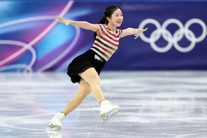 Ami Nakai of Team Japan competes during the Women's singles figure skating short program on Feb. 17, 2026.