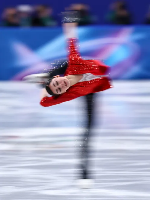 Adeliia Petrosian of Team Individual Neutral Athletes performs during the Women's singles figure skating short program at the Milano Cortina 2026 Winter Olympic games on Feb. 17, 2026.