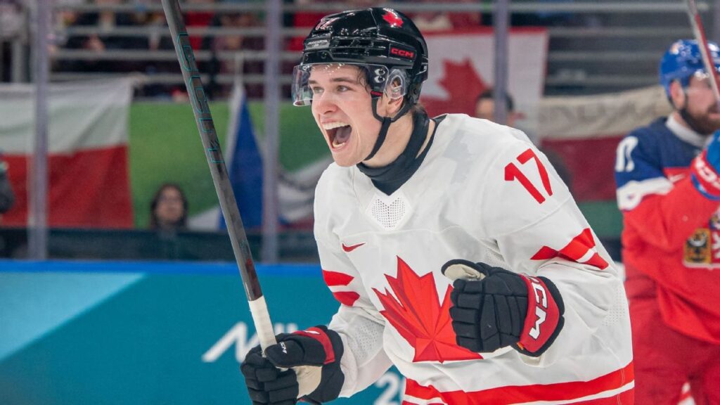 Celebrini leads Canada's rout in Olympic men's hockey opener