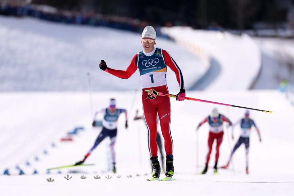 Johannes Klaebo wins skiathlon gold amid quest to become most decorated men’s cross-country skiing Olympian