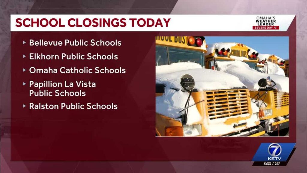 Omaha schools, businesses closed for forecasted snow