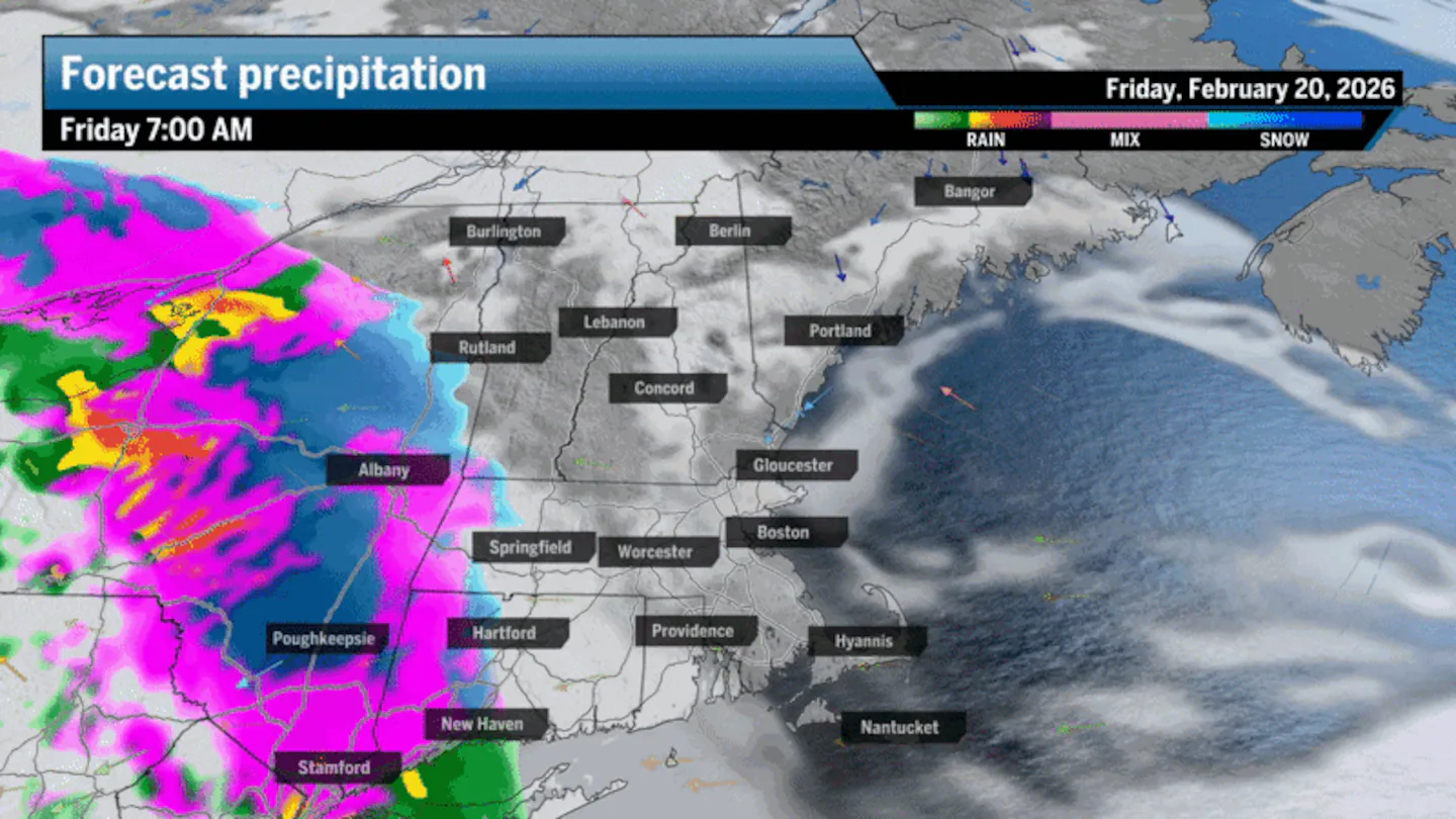 This storm will bring a mix of snow, ice, sleet, and rain to New England throughout Friday and linger into Saturday.