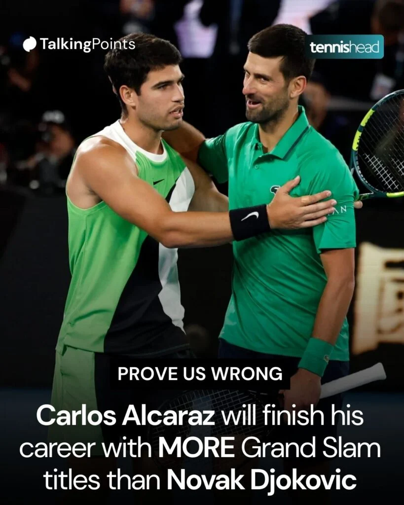 Carlos Alcaraz and Novak Djokovic at the 2026 Australian Open
