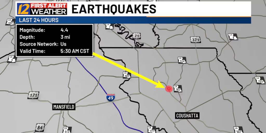 Second largest earthquake in state history shakes north Louisiana