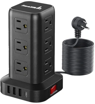 SMALLRT Power Strip Surge Protector Tower