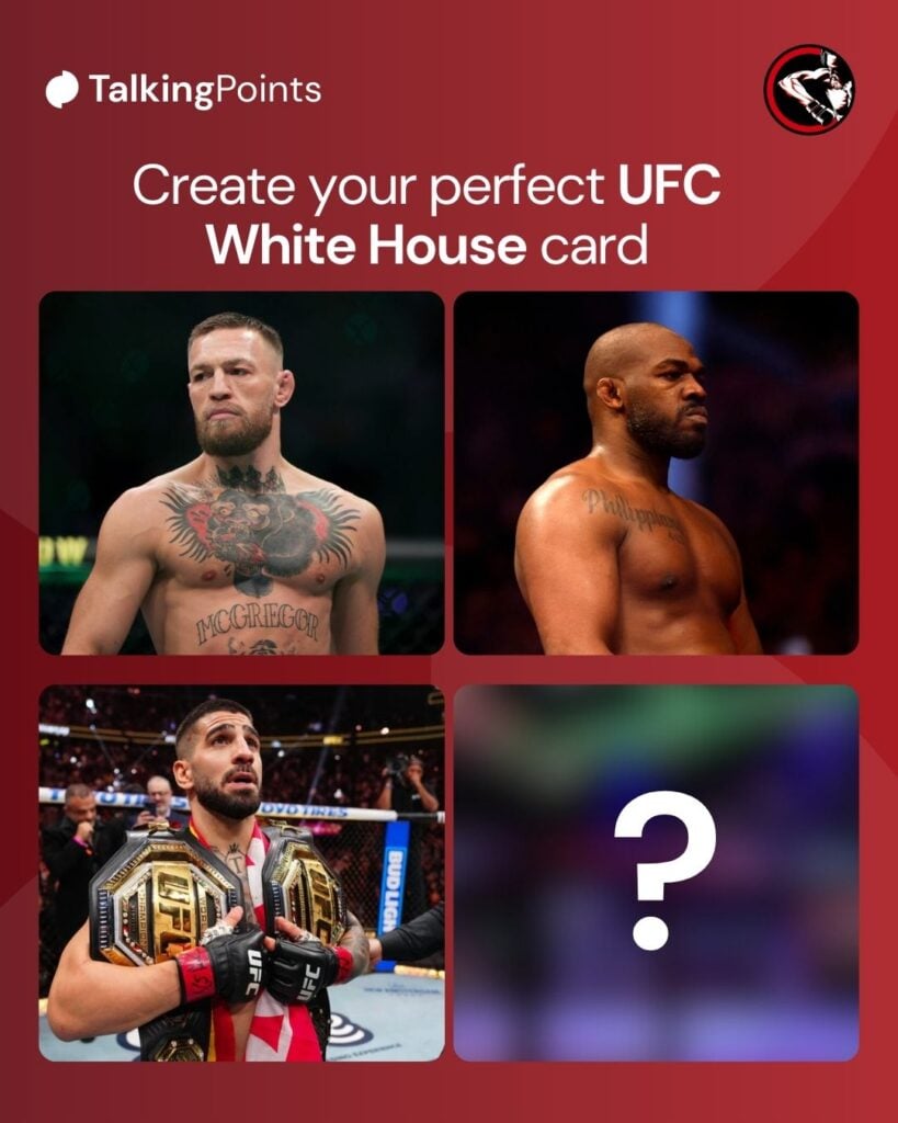 Split image of Conor McGregor, Jon Jones, and Ilia Topuria
