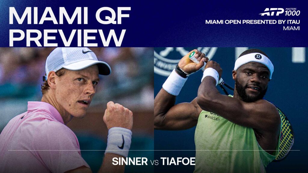 Jannik Sinner and Frances Tiafoe will meet on Thursday in Miami.