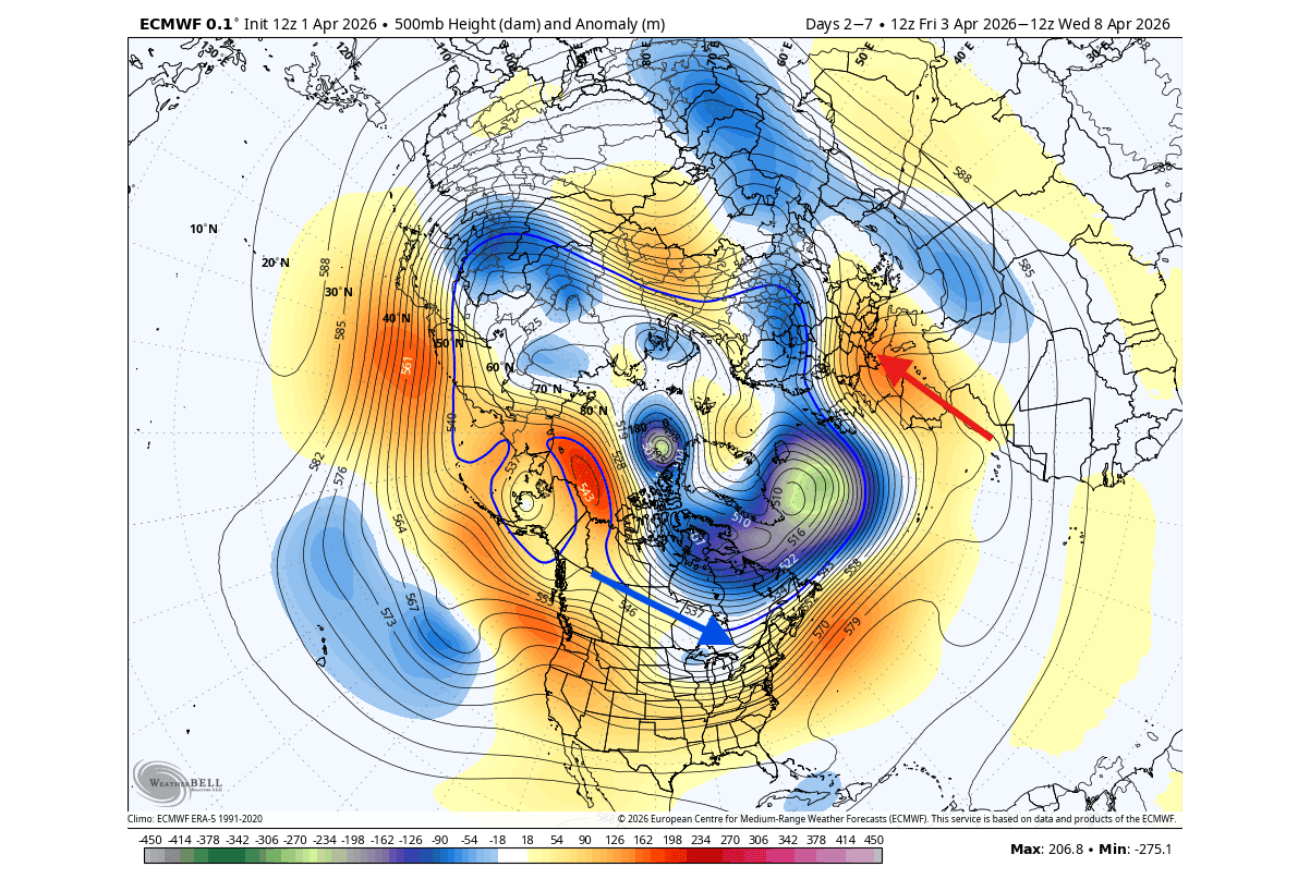 weather-forecast-early-april-2026-500mb-weekly-pressure-anomaly-pattern-ecmwf-united-states-canada-polar-vortex-core