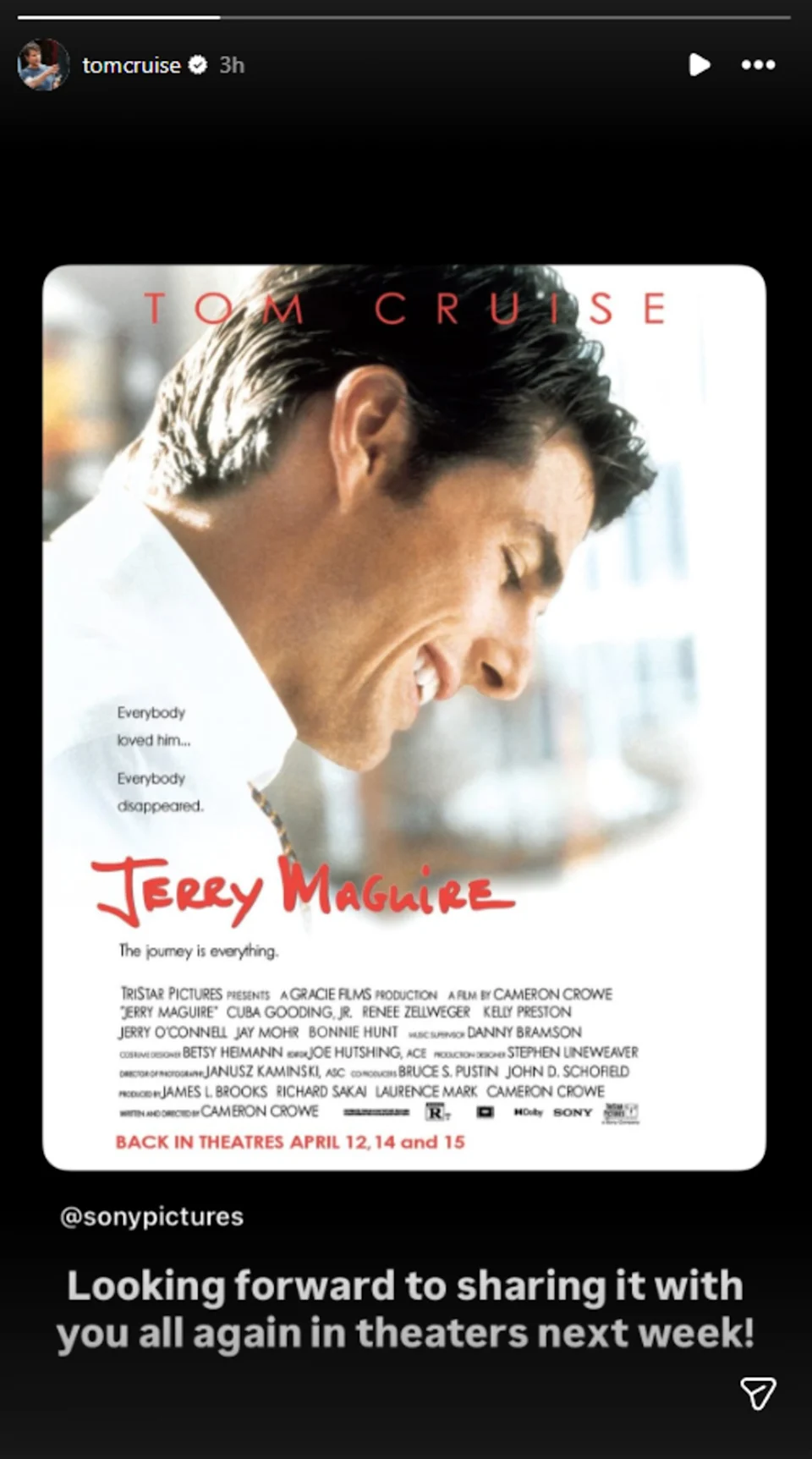 The Jerry Maguire poster with the message: 