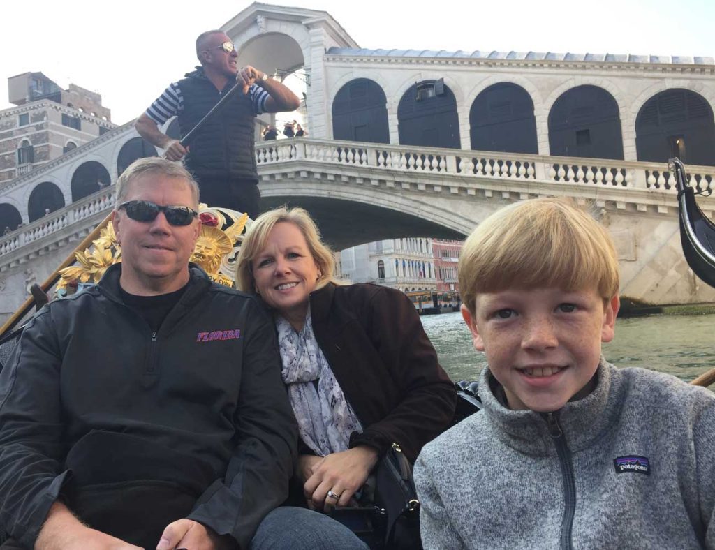 Connor Zilisch and family on a gondola