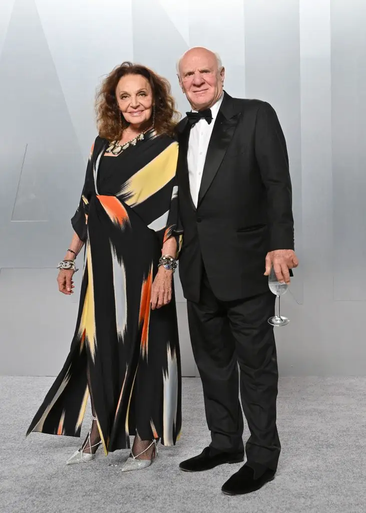 Diane von Furstenberg and Barry Diller attend the 2026 Vanity Fair Oscar Party hosted by Mark Guiducci at Los Angeles County Museum of Art on March 15, 2026 in Los Angeles, California