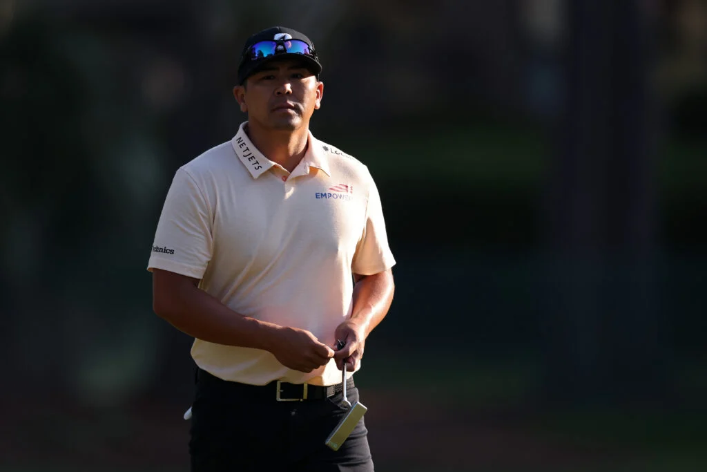 Kurt Kitayama of the United States looks on from the second green during the second round of the RBC Heritage
