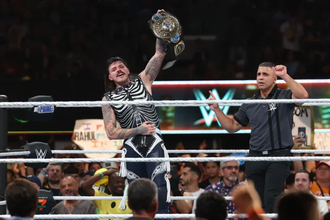 Mandatory Credit: Photo by Kyle Stevens/Shutterstock (15425831cj) Intercontinental Champion Dominik Mysterio is seen at the 2025 WWE SummerSlam at MetLife Stadium on Sunday, August 3, 2025 in East Rutherford, New Jersey. 2025 WWE SummerSlam - Night 2, East Rutherford, USA - 03 Aug 2025