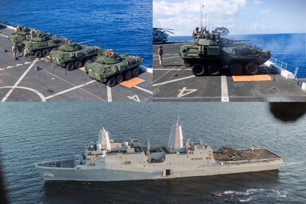 U.S. Marines LAV-25 Live-Fire From USS Portland Flight Deck Highlights Littoral Warfare Adaptation In Pacific