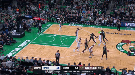 Derrick White floater over Joel Embiid
