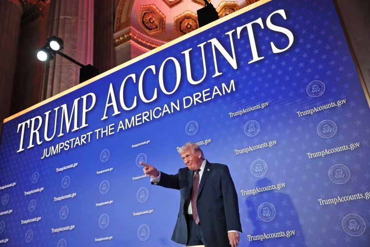 President Donald Trump speaks at at a 
