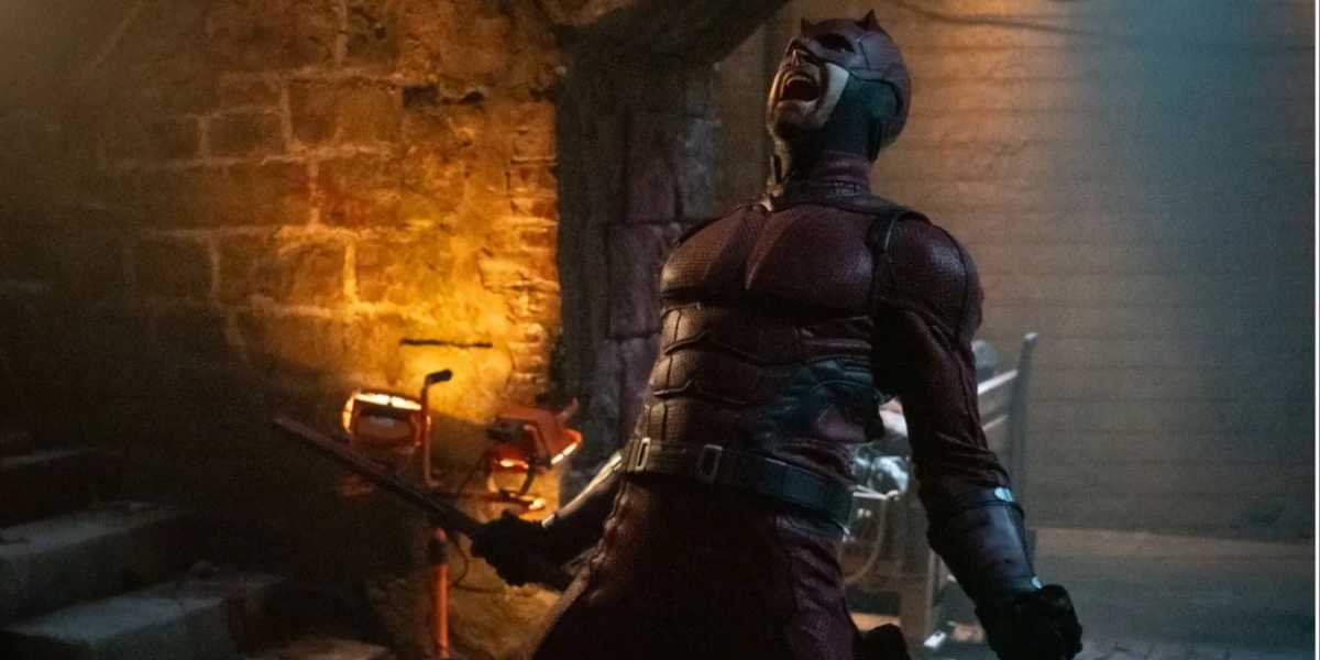Daredevil (Charlie Cox) yelling during a fight