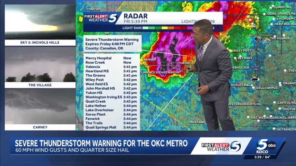 Oklahoma storms with a hail and low tornado risk expected Friday