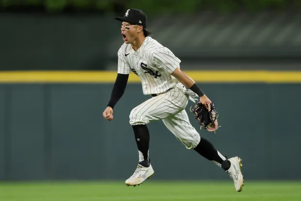 Rikuu Nishida of the Chicago White Sox reacts after throwing out a runner at home against the Minnesota Twins during the 10th inning at Rate Field on May 26, 2026, in Chicago. (Michael Reaves/Getty Images)