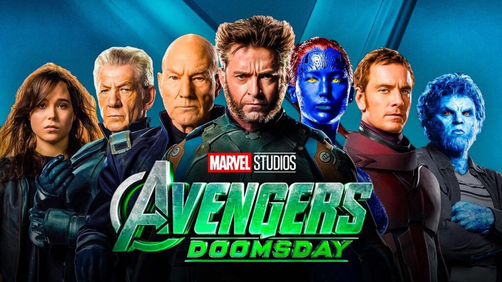 X-Men main actors as their characters, Avengers Doomsday logo
