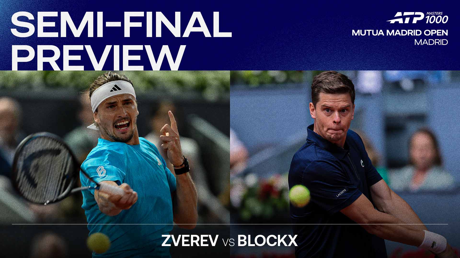 Can Alexander Blockx overcome experience gap in Madrid SF against Alexander Zverev? | ATP Tour