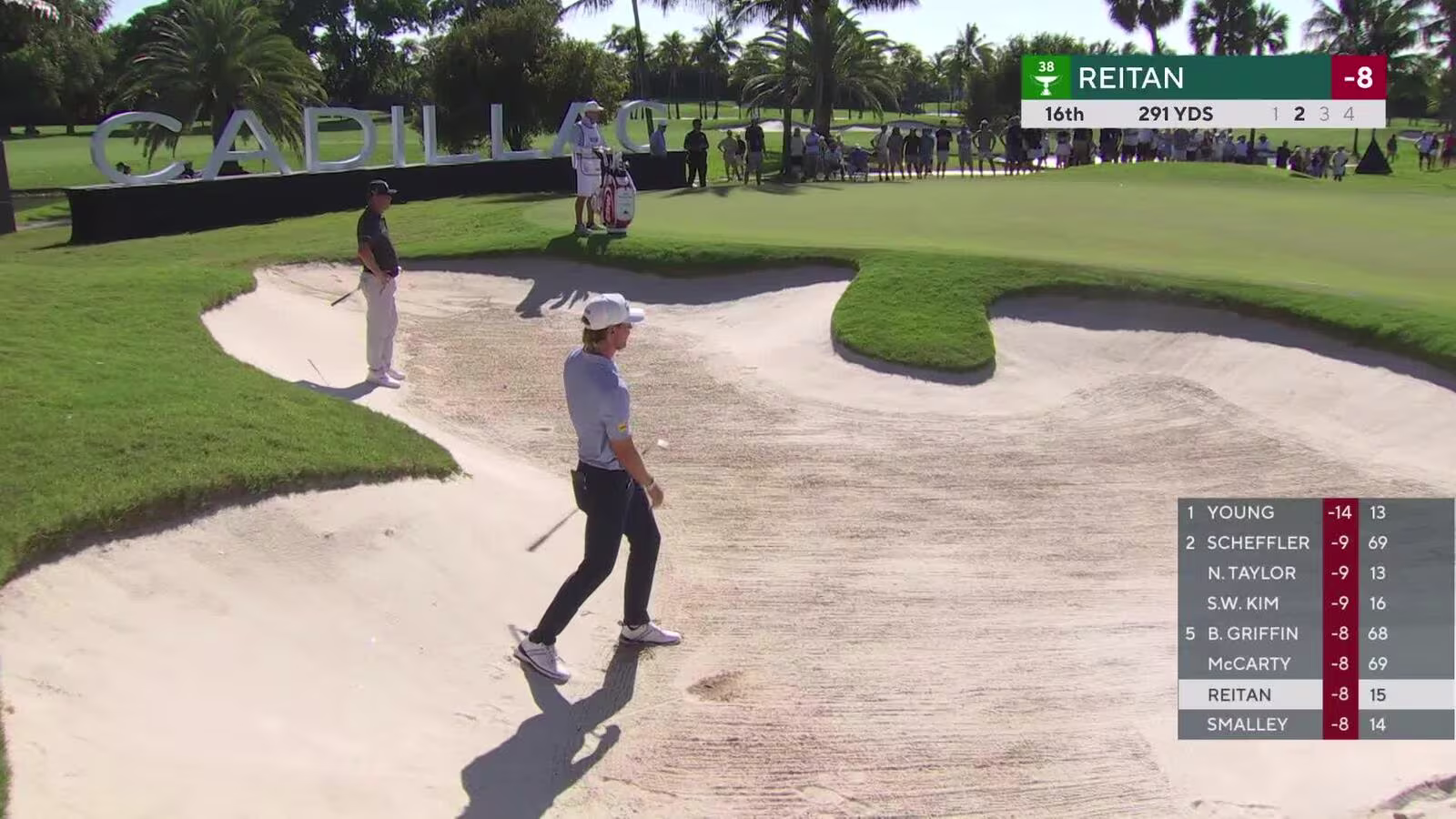 Kristoffer Reitan sinks 6-foot putt for birdie on No. 16 at Cadillac
