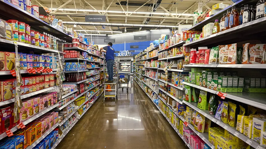 Store shelves at Walmart