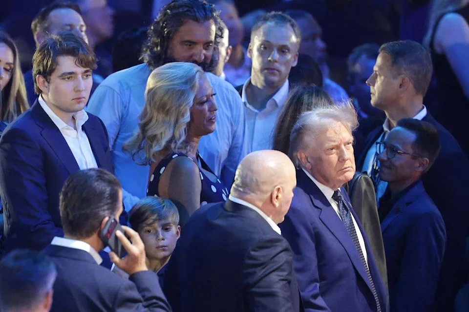 photo of barron trump with different hair at white house ufc