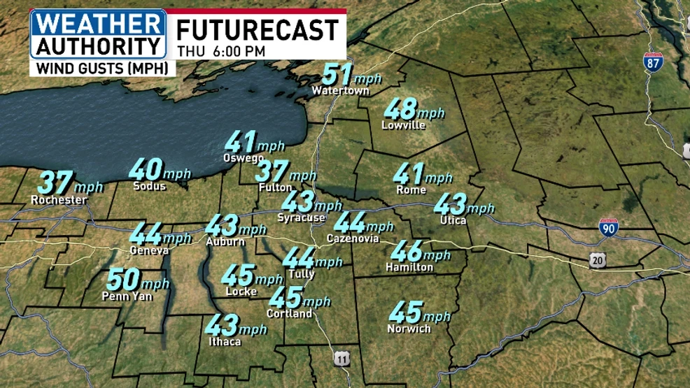 FUTURECAST WIND GUSTS 6 PM THURSDAY