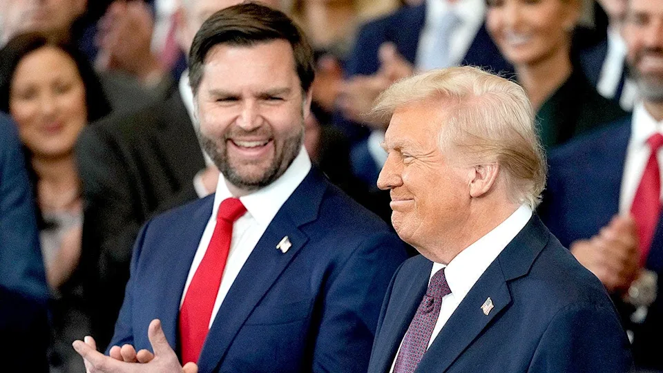 Donald Trump and JD Vance attend presidential inauguration ceremony.