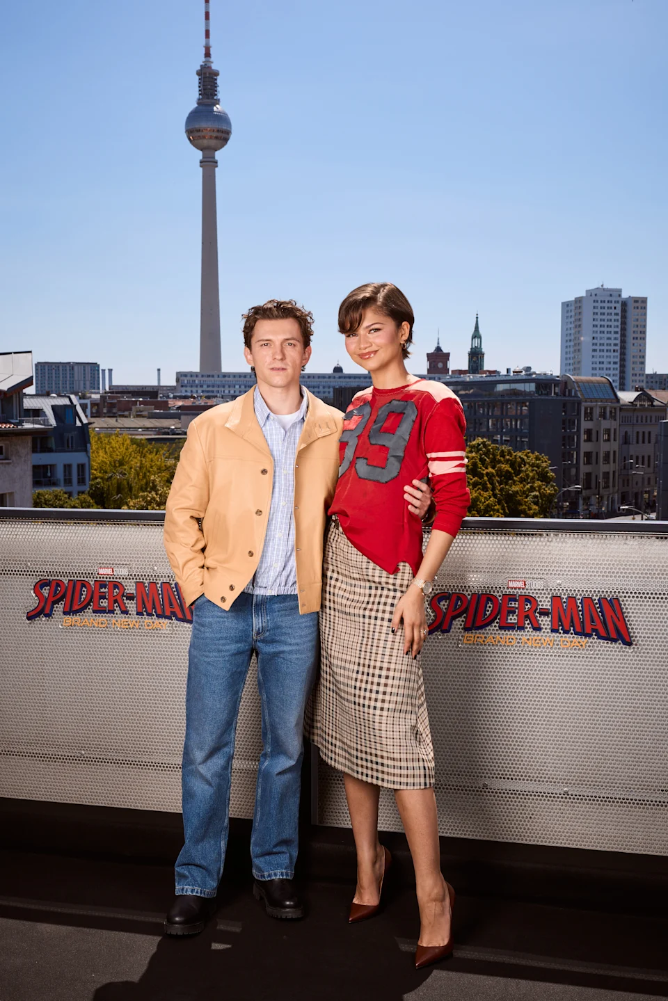 Tom Holland and Zendaya pose for a portrait on June 22 in Berlin.