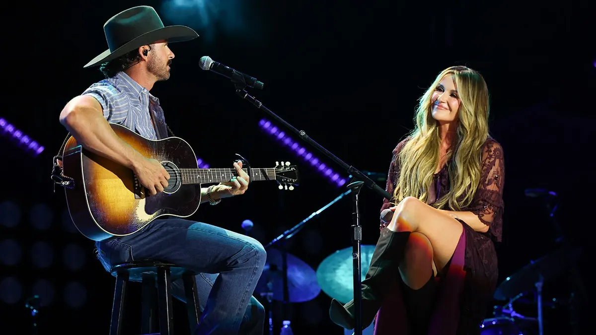 Carly Pearce and Riley Green performing together at CMA Fest in Nashville, Tennessee in June 2026.