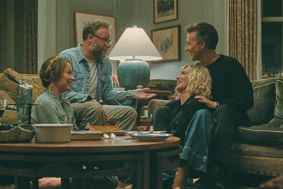 Wilde has been promoting her third directorial feature film, 'The Invite,' starring Seth Rogen, Penélope Cruz and Edward Norton (A24)