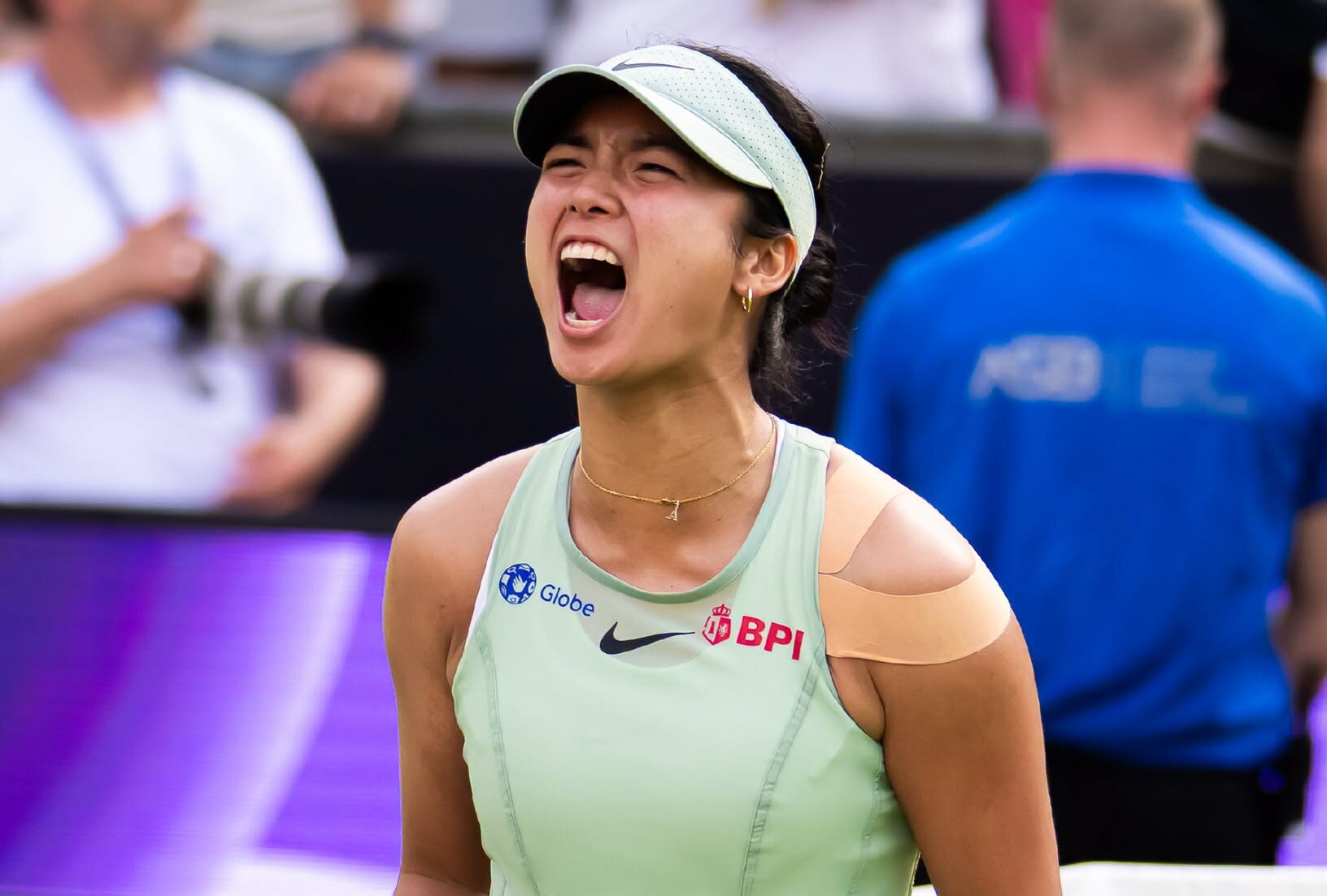 Alex Eala celebrates after a match in the Berlin Open. She beat Elena Rybakina and Elina Svitolina to reach the semifinals