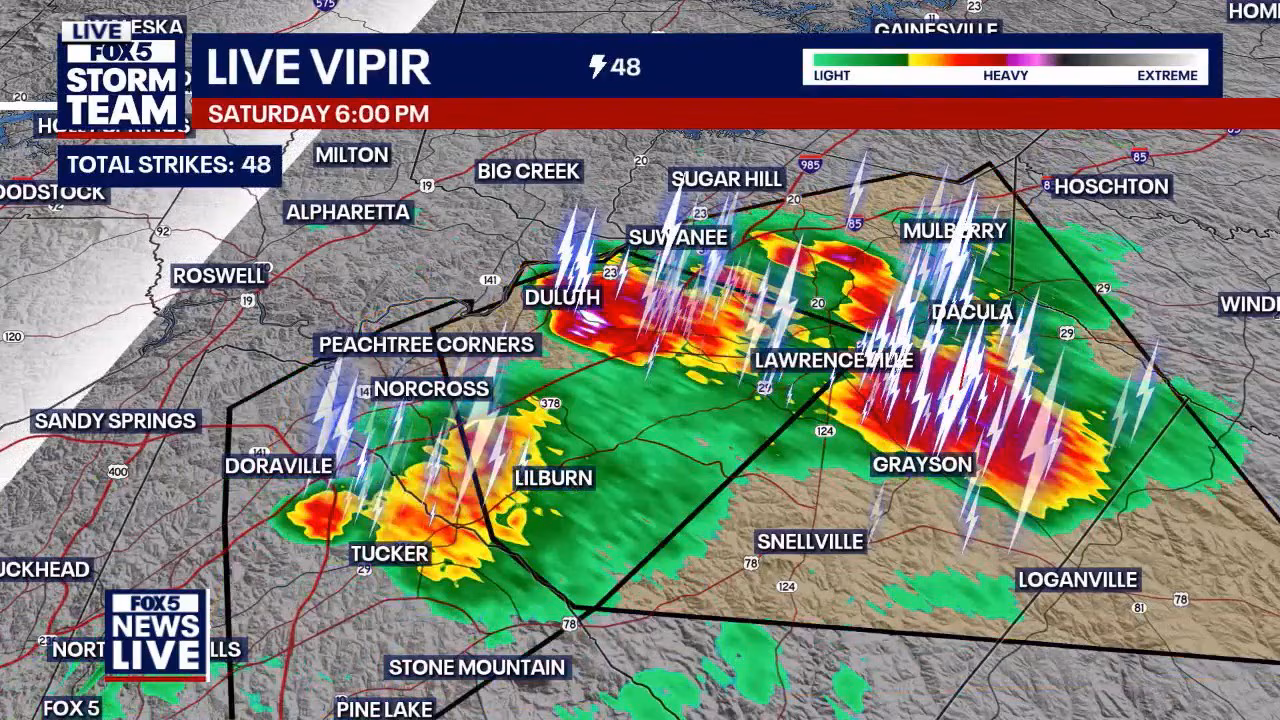 Severe thunderstorm spotted over metro Atlanta counties
