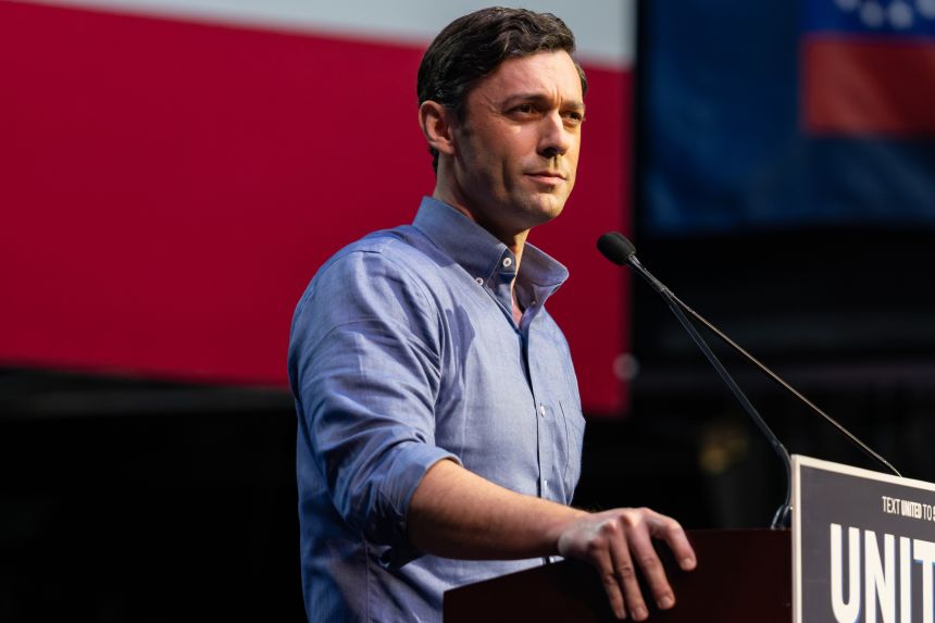 Sen. Jon Ossoff during a campaign event at The Tabernacle in Atlanta, Georgia, US, on Sunday, May 31, 2026.