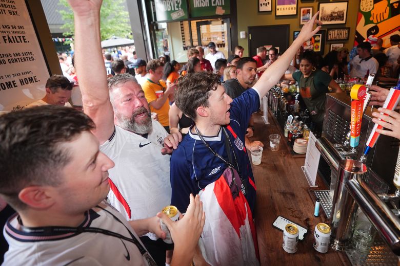 England fans celebrating in an Atlanta bar last week.