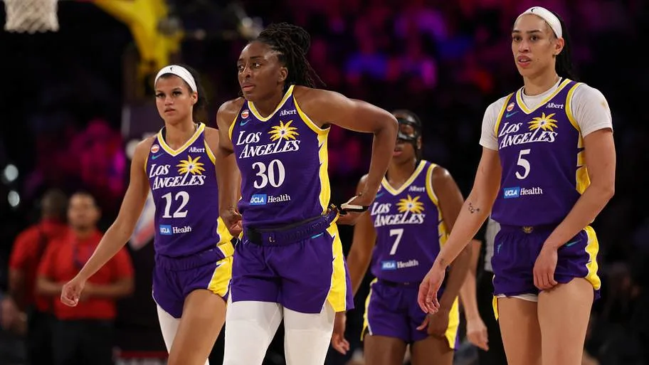 Los Angeles Sparks Rae Burrell, Nneka Ogwumike, Ariel Atkins, Dearica Hamby