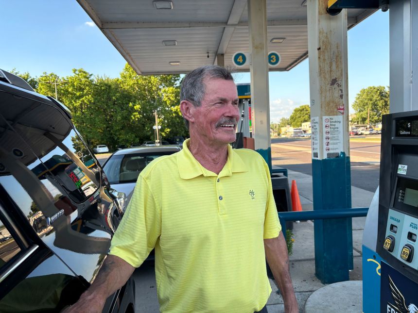 James Lymer was thrilled that he saved about $8 filling his SUV with 16 gallons of gas Wednesday evening in Bristol, Pennsylvania.