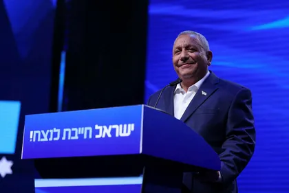 Israeli opposition leader and former military chief Gadi Eisenkot at a conference launching his party's election campaign, last month. Credit: Hadas Parush Israeli opposition leader and former military chief Gadi Eisenkot at a conference launching his party's election campaign, last month.