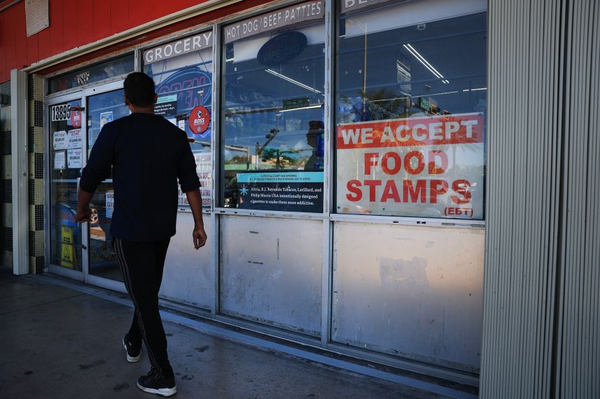 A grocery store that accepts food stamps is seen on October 31 in Miami.