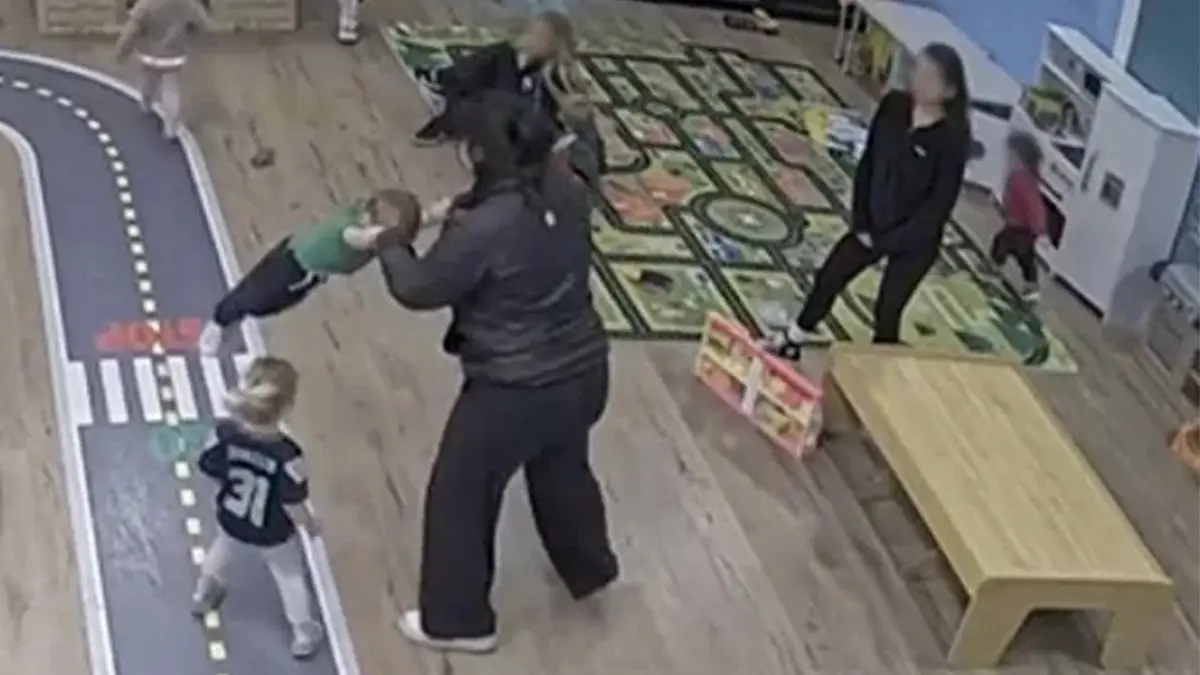 Daycare worker with toddler