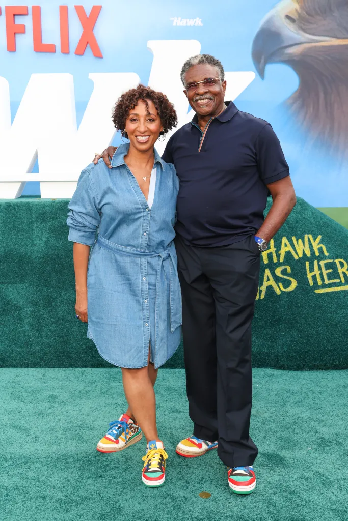 Dionne Lea Williams and Keith David at the premiere of 
