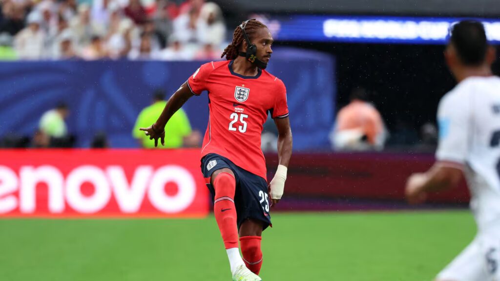 Why is England’s Djed Spence wearing a mask against Argentina?